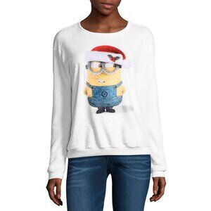 New! Despicable Me Minion Christmas Velour Sweatshirt